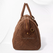 Abra Woven Leather Duffel Bag Brown