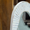 Abstract MOP Inlay Wall Mirror White