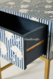 Open drawer view of Ada Bone Inlay Nightstand Blue 3