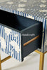 Open drawer view of Ada Bone Inlay Nightstand Blue 3