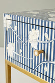 Side view Ada Bone Inlay 1-drawer Nightstand Blue 4