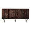 Alto Carved Three Door Sideboard in dark brown on a white background