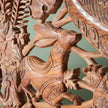 Handcarved Peacock Woodland Bed Brown 6