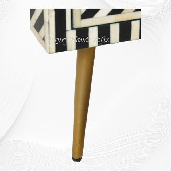 Optical Bone Inlay Entryway Cabinet Black
