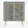 Optical Bone Inlay Entryway Cabinet Black 1