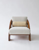 Arc Bolster Wooden Lounge Chair white front view