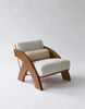 Arc Bolster Wooden Lounge Chair white side angle