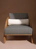 Arc Bolster Wooden Lounge Chair striped front view