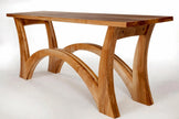Arcadia Arched Leg Solid Wood Console Table front view of the arched legs