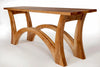 Arcadia Arched Leg Solid Wood Console Table front view of the arched legs