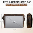 Atlas Genuine Leather Laptop Bag Brown
