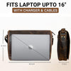 Atlas Genuine Leather Laptop Bag Brown
