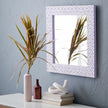  Square Bone Inlay Wall Mirror Lilac