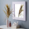  Square Bone Inlay Wall Mirror Lilac