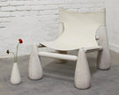 Bell Armless Sling Lounge Chair cream sling without cushion