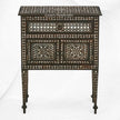 Bhawana Nightstand Mother of Pearl Inlay Walnut Finish