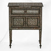 Bhawana Nightstand Mother of Pearl Inlay Walnut Finish