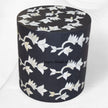 Tabouret fleuri avec incrustation d'os noir