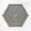 Black Bone Inlay Tray Hexagon | Black And White Bone Inlay Tray