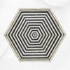 Black Bone Inlay Tray Hexagon | Black And White Bone Inlay Tray