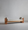 Block Backless Upholstered Wooden Sofa front view