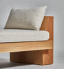 Block Backless Upholstered Wooden Sofa end view with cushion