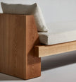 Block Backless Upholstered Wooden Sofa side detail