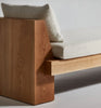 Block Backless Upholstered Wooden Sofa side detail
