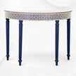 Consola curva con incrustaciones de hueso en relieve azul