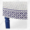 Consola curva con incrustaciones de hueso en relieve azul