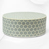 Bone Inlaid Round Coffee Table Honeycomb Grey | Bone Coffee Table