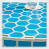 Table Basse Ronde Incrustée D'Os Nid D'abeille Turquoise
