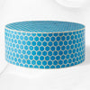 Table Basse Ronde Incrustée D'Os Nid D'abeille Turquoise