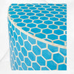 Table Basse Ronde Incrustée D'Os Nid D'abeille Turquoise