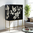 Bone Inlay Bar Cabinet Black Sparrow