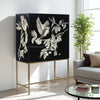 Bone Inlay Bar Cabinet Black Sparrow