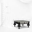 Bone Inlay Chess Coffee Table Black