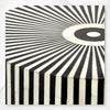 Bone Inlay Center Table Stripe Design Black