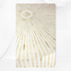Table centrale avec incrustation d'os, motif à rayures, blanc