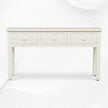 Console florale à 3 tiroirs avec incrustation d'os et bord blanc