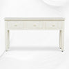 Console florale à 3 tiroirs avec incrustation d'os et bord blanc