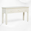 Console florale à 3 tiroirs avec incrustation d'os et bord blanc