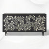 Bone Flower Media Console Black Finish 1