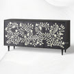 Bone Flower Media Console Black Finish 2