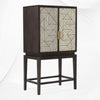 Bone Inlay Geometric Bar Cabinet Black