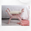 Taburete Jenny con incrustaciones de hueso, diseño floral, rosa