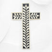 Bone Inlay Leaf Cross Black