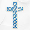 Bone Inlay Leaf Cross Blue
