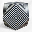 Sgabello rotondo ottagonale con intarsio in osso nero