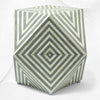 Bone Inlay Octagonal Stool Grey